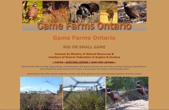 Game Farms Ontario website design