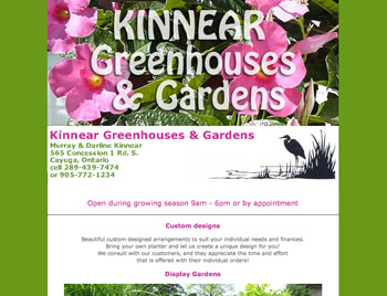 Kinnear Greenhouse website design