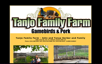 Tanjo Pork and Gamebirds website design